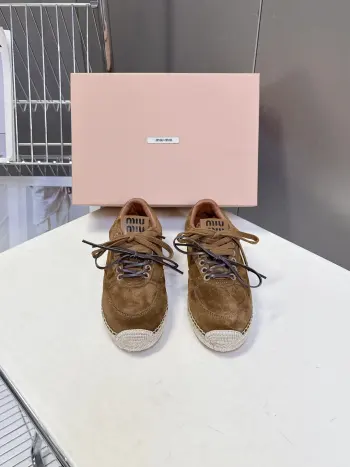 Spring and Summer Latest Style Woven Sole Training Shoes Women s Casual Shoes Replica MIU MIU Womens Casual and Sneakers