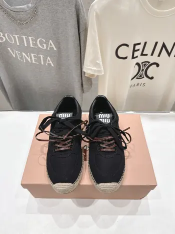 Canvas rope sole fisherman shoes women s loafers Replica MIU MIU Womens Loafers and Dress Shoes