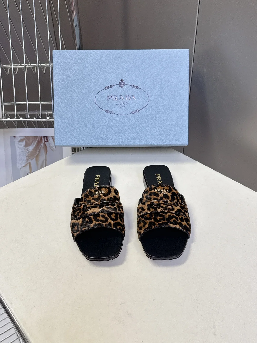 Prada Spring and summer latest square-toe slide sandals for women