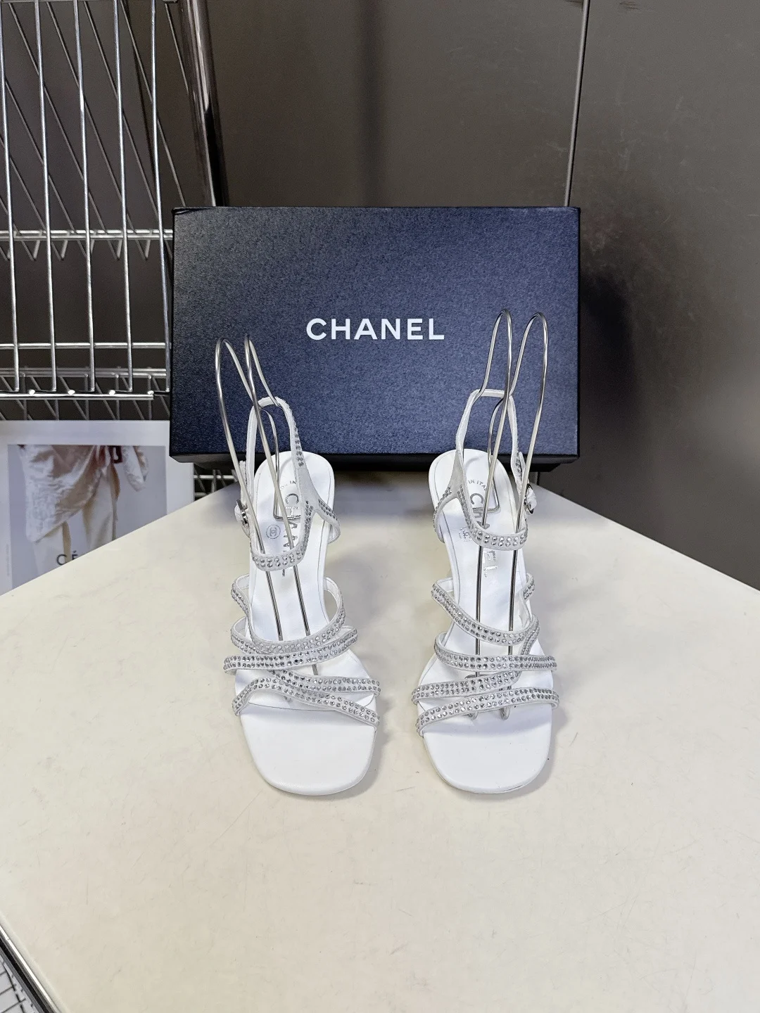 Chanel Spring and summer latest rhinestone strap kitten heel sandals women s sandals