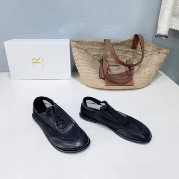 Simple mesh color-blocking lace-up flat casual shoes women s casual shoes Replica THE ROW Womens Casual and Sneakers