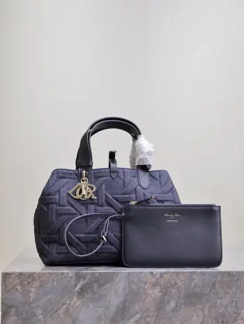 1188 Denim Pressed Vine Check Women s Shoulder Bag Replica Dior womens bags