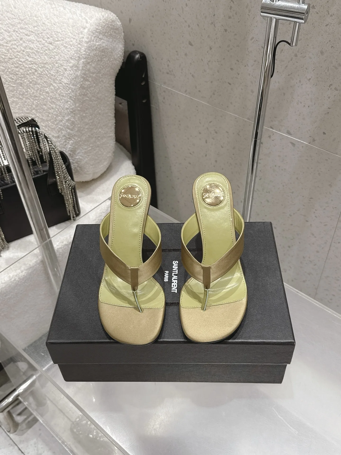 SAINT LAURENT High-heeled thong sandals women s slippers SAINT LAURENT High-heeled thong sandals women s slippers