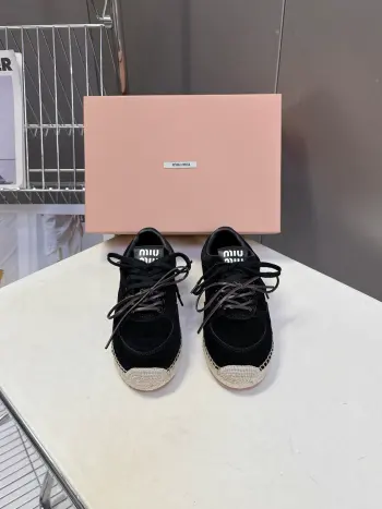 Spring and Summer Latest Style Woven Sole Training Shoes Women s Casual Shoes Replica MIU MIU Womens Casual and Sneakers