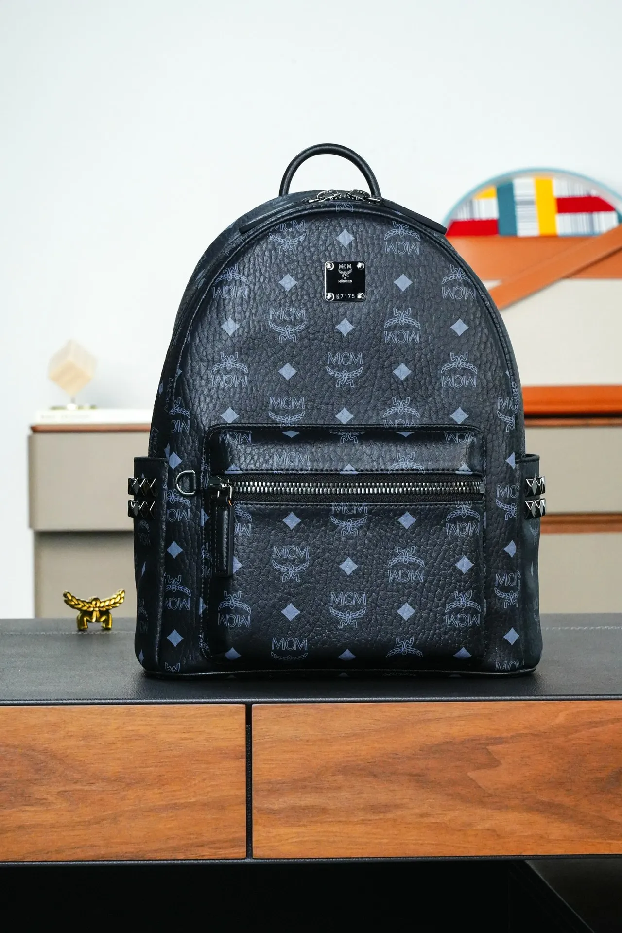 MCM MMK6SVE37CO001 Staek Visetos Studded Backpack