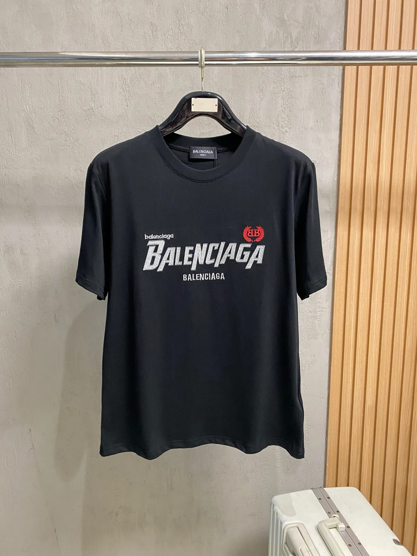 Balenciaga Classic Embroidered Round Neck Short Sleeve