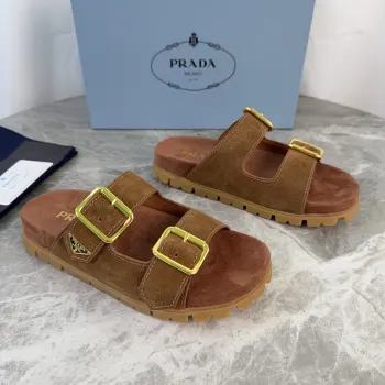 Kosei Glossy Cow Suede Slippers Women s Slippers Replica Prada Womens Sandals and Slides