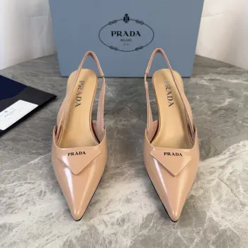 Genuine leather sole pointed toe backless high heels women s high heels Replica Prada Womens Pumps and Heels
