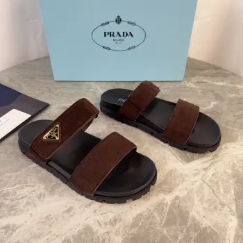 Cow suede patterned non-slip sole slippers women s slippers Replica Prada Womens Sandals and Slides