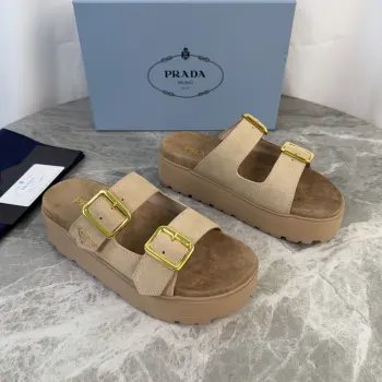 Kosei Glossy Cow Suede Slippers Women s Slippers Replica Prada Womens Sandals and Slides