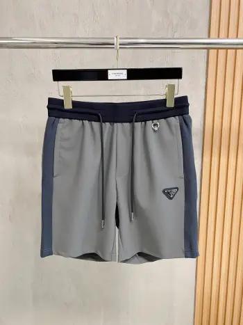 Embroidered versatile elastic waistband drawstring shorts Replica Prada Shorts and Swimwear