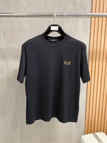 Spring and summer new classic embroidered T-shirt Replica Fendi Tshirts and Polos