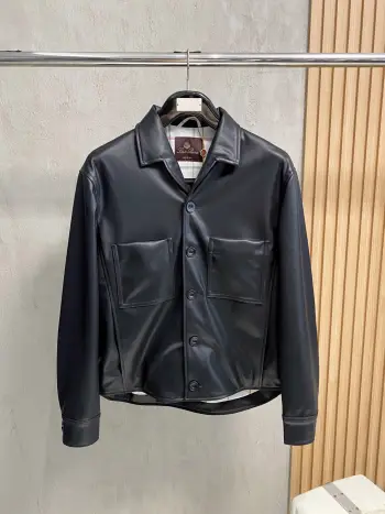 New Men s Imported Sheepskin Leather Jacket Replica Loro Piana Jackets and Outerwear