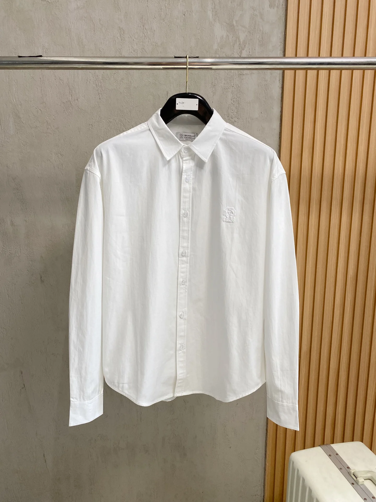 Brunello Cucinelli Men s Business Casual Checkered Long Sleeve Shirt