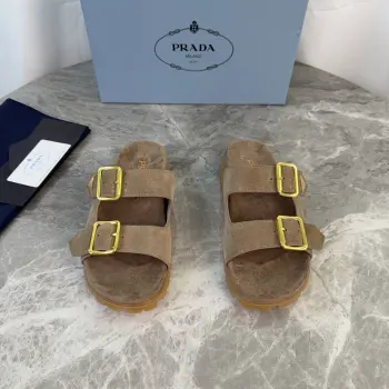 Kosei Glossy Cow Suede Slippers Women s Slippers Replica Prada Womens Sandals and Slides