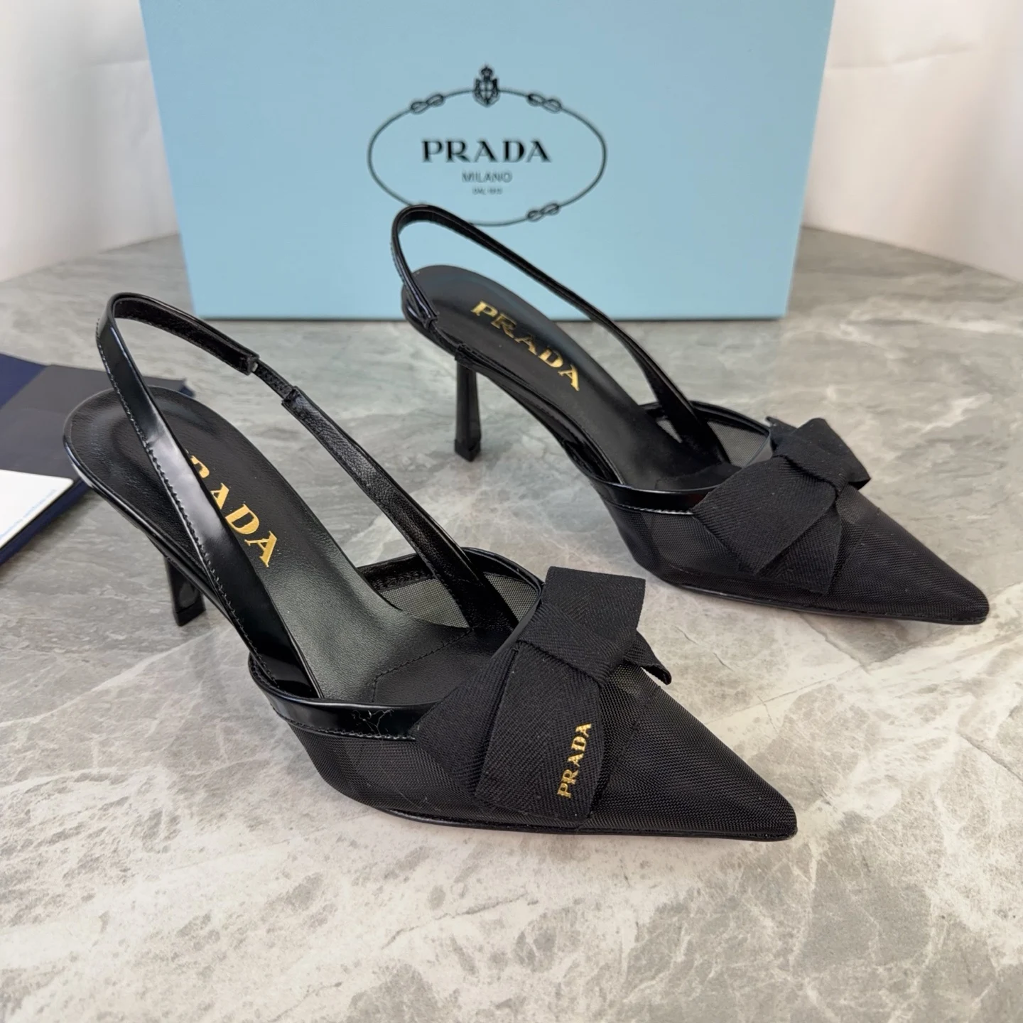 Prada Genuine leather outsole imported mesh high heels women s high heels