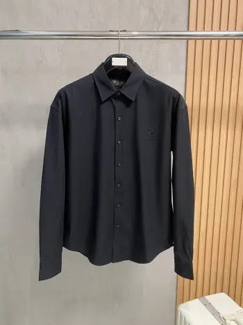 High-density twill cotton polo shirt Replica Loro Piana Shirts