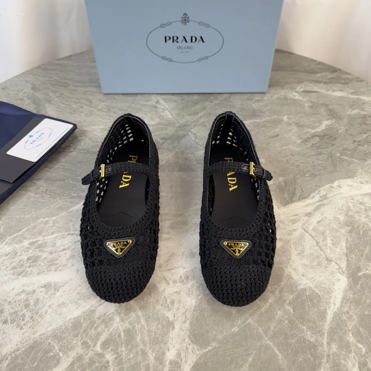 Prada Imported yarn knitted flat shoes women s casual shoes