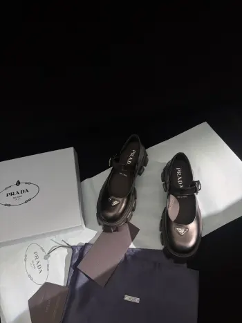 Lychee pattern cowhide thick-soled Mary Jane shoes women s casual shoes Replica Prada Womens Loafers and Dress Shoes