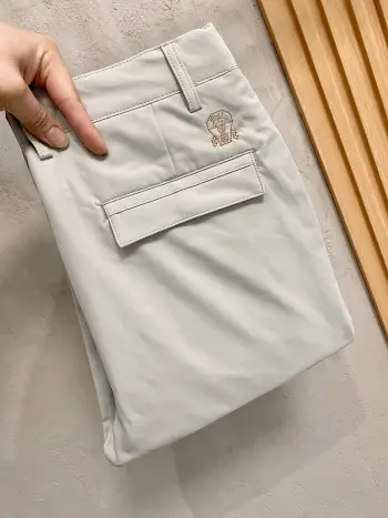 Combed cotton blended men s casual long pants Replica Brunello Cucinelli Pants and Trousers