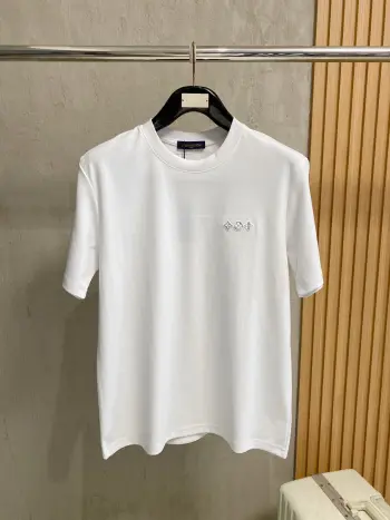 Classic Three-Flower Round Neck Short Sleeve T-Shirt Replica Louis Vuitton Tshirts and Polos