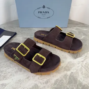 Kosei Glossy Cow Suede Slippers Women s Slippers Replica Prada Womens Sandals and Slides