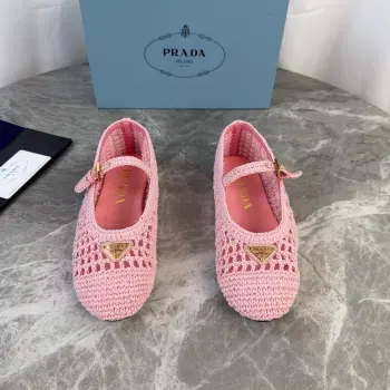 Imported cowhide woven flat shoes women s casual shoes Replica Prada Womens Loafers and Dress Shoes