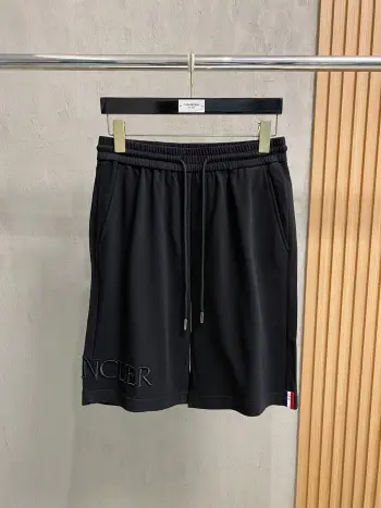 Embroidered versatile elastic waistband drawstring shorts Replica Moncler Shorts and Swimwear