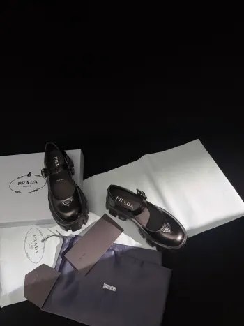 Lychee pattern cowhide thick-soled Mary Jane shoes women s casual shoes Replica Prada Womens Loafers and Dress Shoes