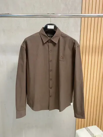 High-density twill cotton polo shirt Replica Loro Piana Shirts