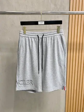 Embroidered versatile elastic waistband drawstring shorts Replica Moncler Shorts and Swimwear