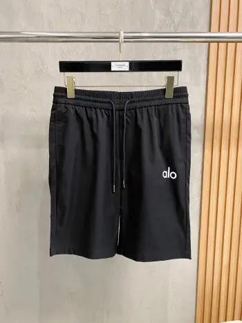 Embroidered versatile elastic waistband drawstring shorts Replica alo Shorts and Swimwear