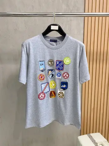 Zhangzai Printed Round Neck Short Sleeve T-Shirt Replica Louis Vuitton Tshirts and Polos