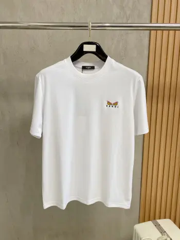 Spring and summer new classic embroidered T-shirt Replica Fendi Tshirts and Polos