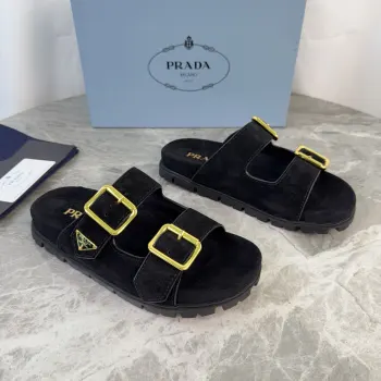 Kosei Glossy Cow Suede Slippers Women s Slippers Replica Prada Womens Sandals and Slides