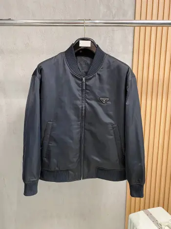 Kexi jacket triangular logo casual baseball jacket unisex Replica Prada Jackets and Outerwear