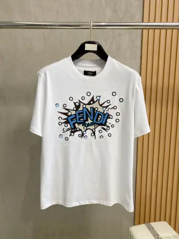 Early Spring Standard Fit Short Sleeve Round Neck T-Shirt Replica Fendi Tshirts and Polos