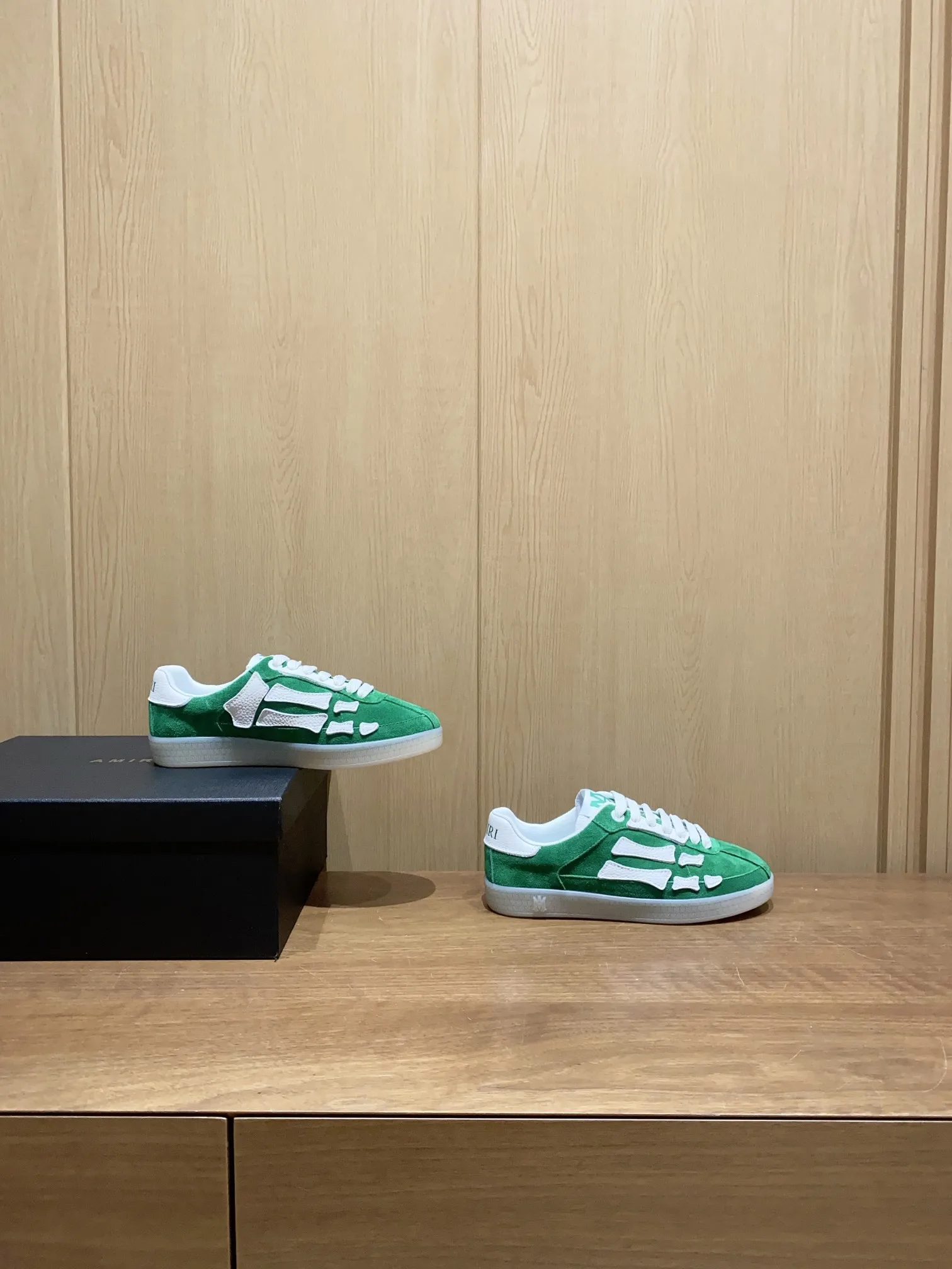 AMIRI Classic Bone Pattern Suede Sneakers Couple Casual Shoes