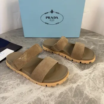 Cow suede patterned non-slip sole slippers women s slippers Replica Prada Womens Sandals and Slides