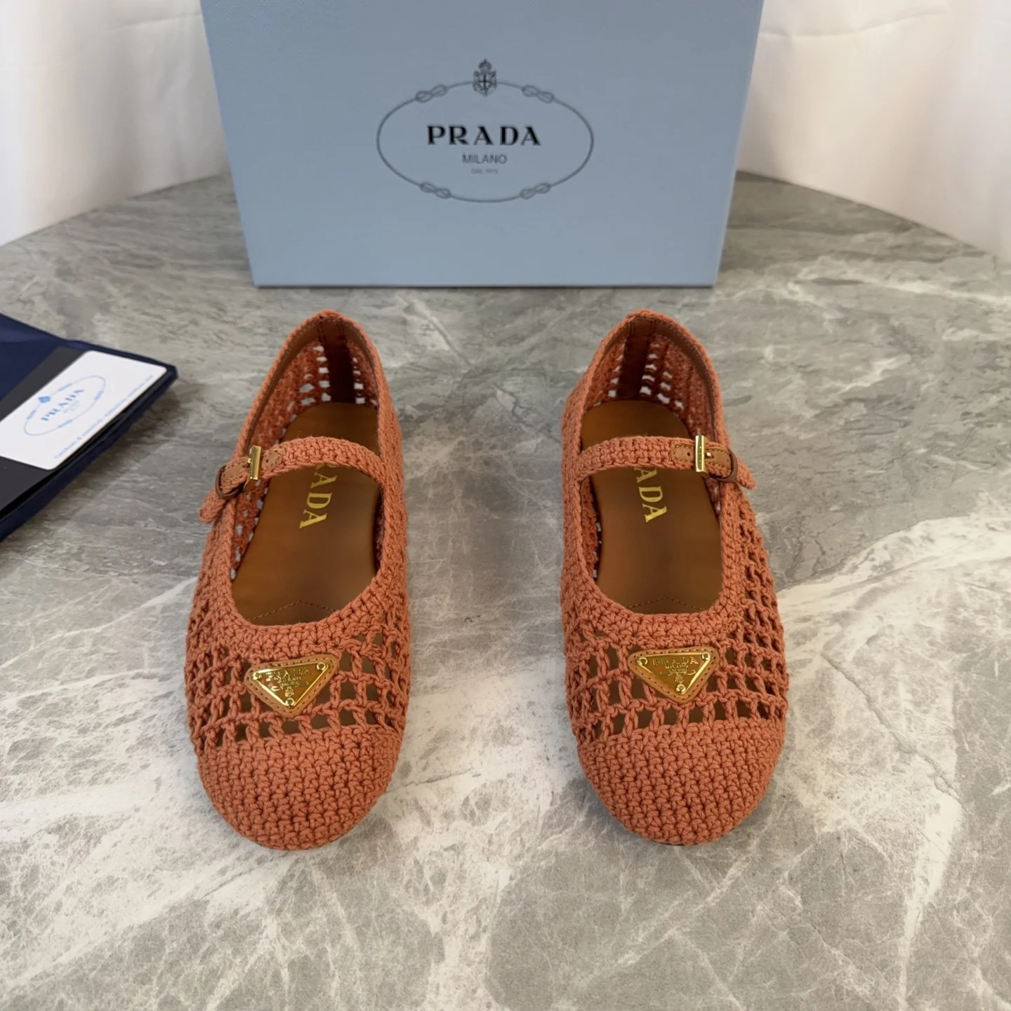Prada Imported yarn knitted flat shoes women s casual shoes