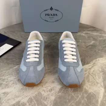High-top silk-like cow suede training shoes for women casual shoes Replica Prada Womens Casual and Sneakers