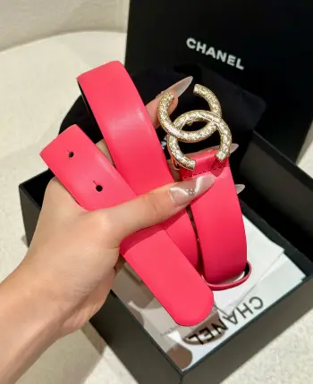 Pure steel hardware buckle cowhide belt Replica Chanel Womens Belts