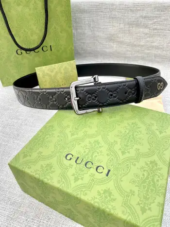 Printed pattern cowhide belt Replica Gucci Mens Belts
