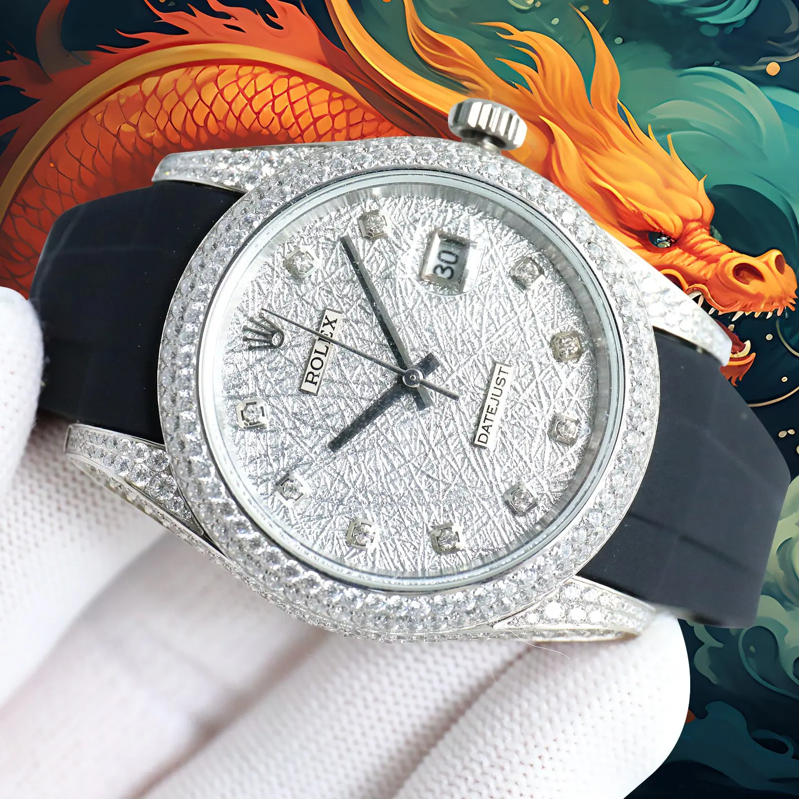 ROLEX 8217 movement Rolex Carbon Black Steel Royal Series Watch Men s Mechanical Watch