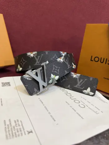 Printed Reversible Belt Replica Louis Vuitton Mens Belts