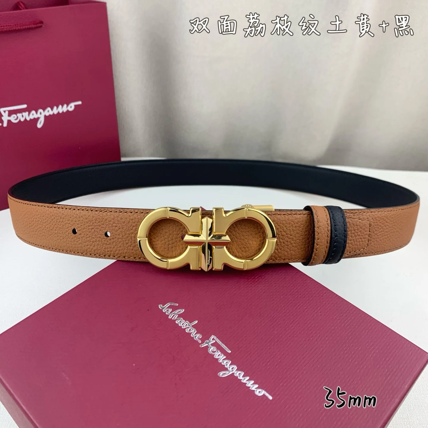 Ferragamo Double-sided imported cowhide men s belt Ferragamo Double-sided imported cowhide men s belt
