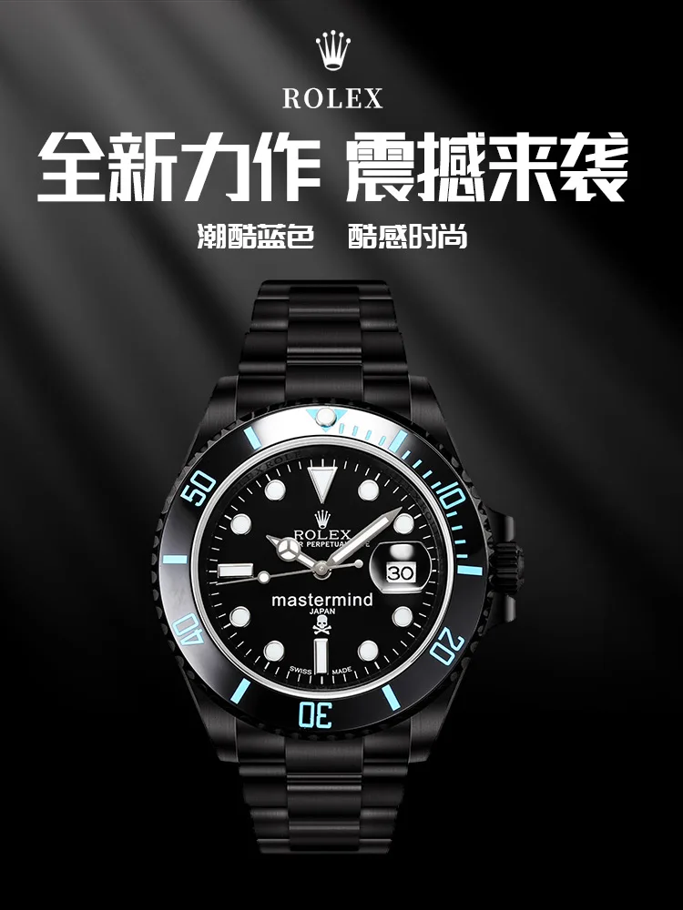 ROLEX 3135 movement Submariner Black and Green Water Ghost series men s mechanical watch