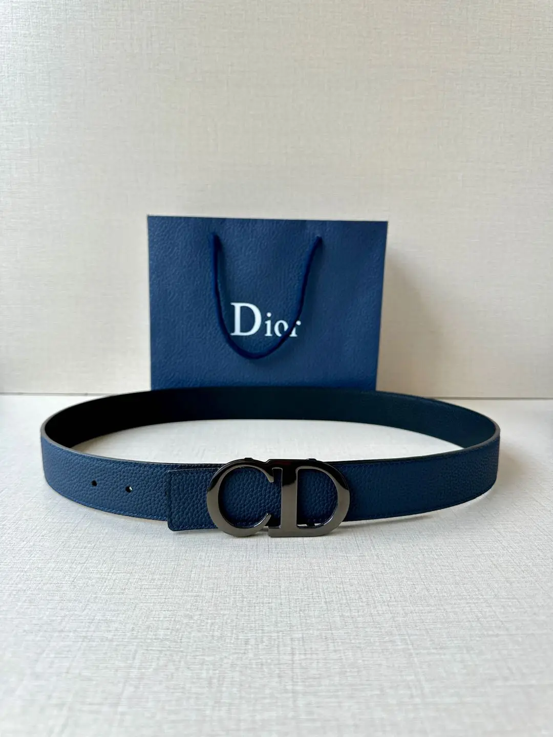 Dior Grain cowhide leather reversible belt