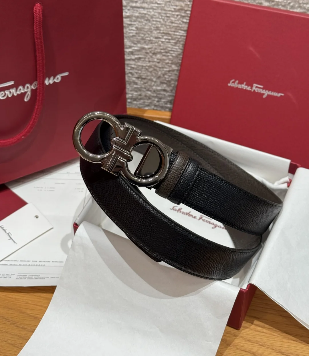 Ferragamo Double-sided imported cowhide belt Ferragamo Double-sided imported cowhide belt