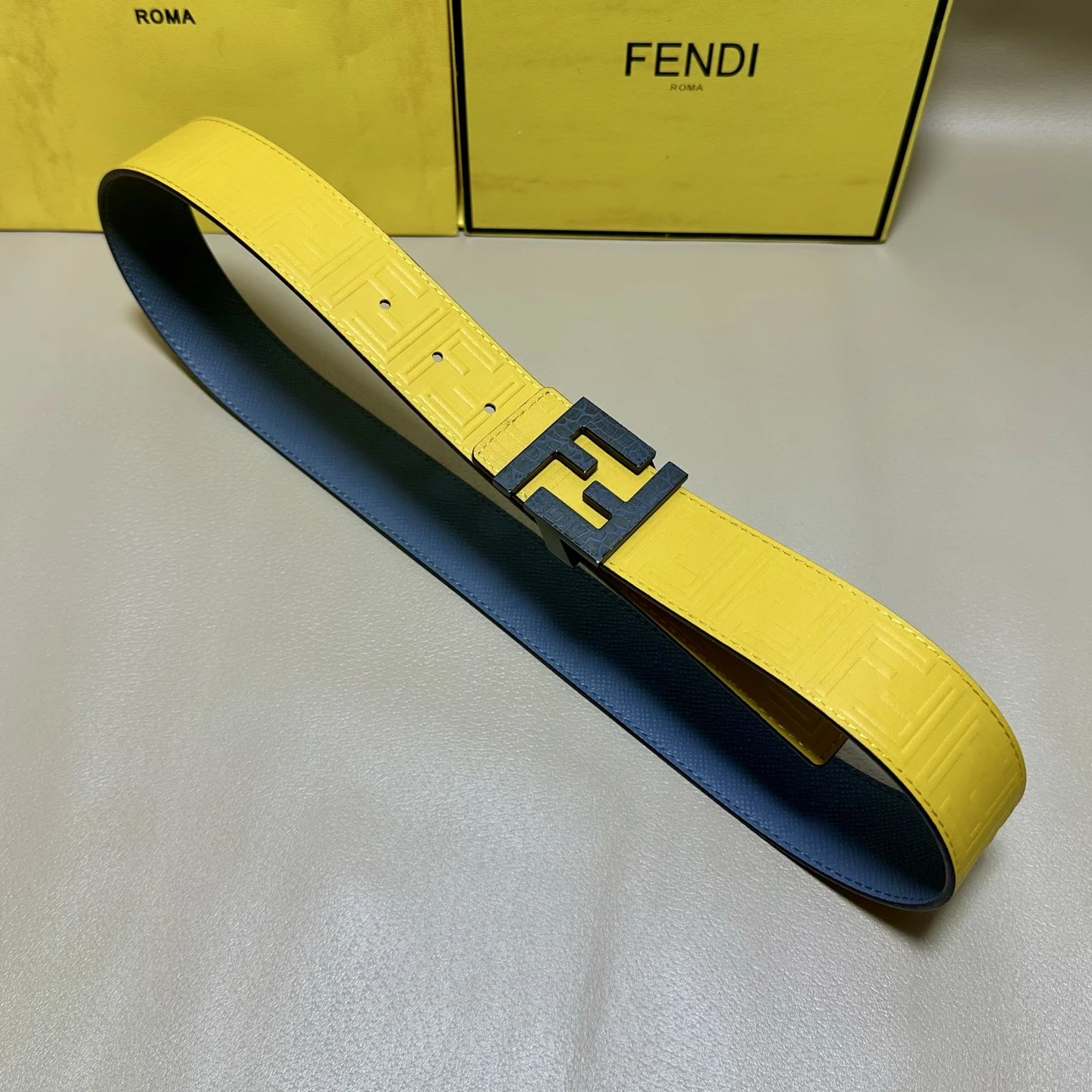 Fendi Single Ruthenium Palladium Plated Belt